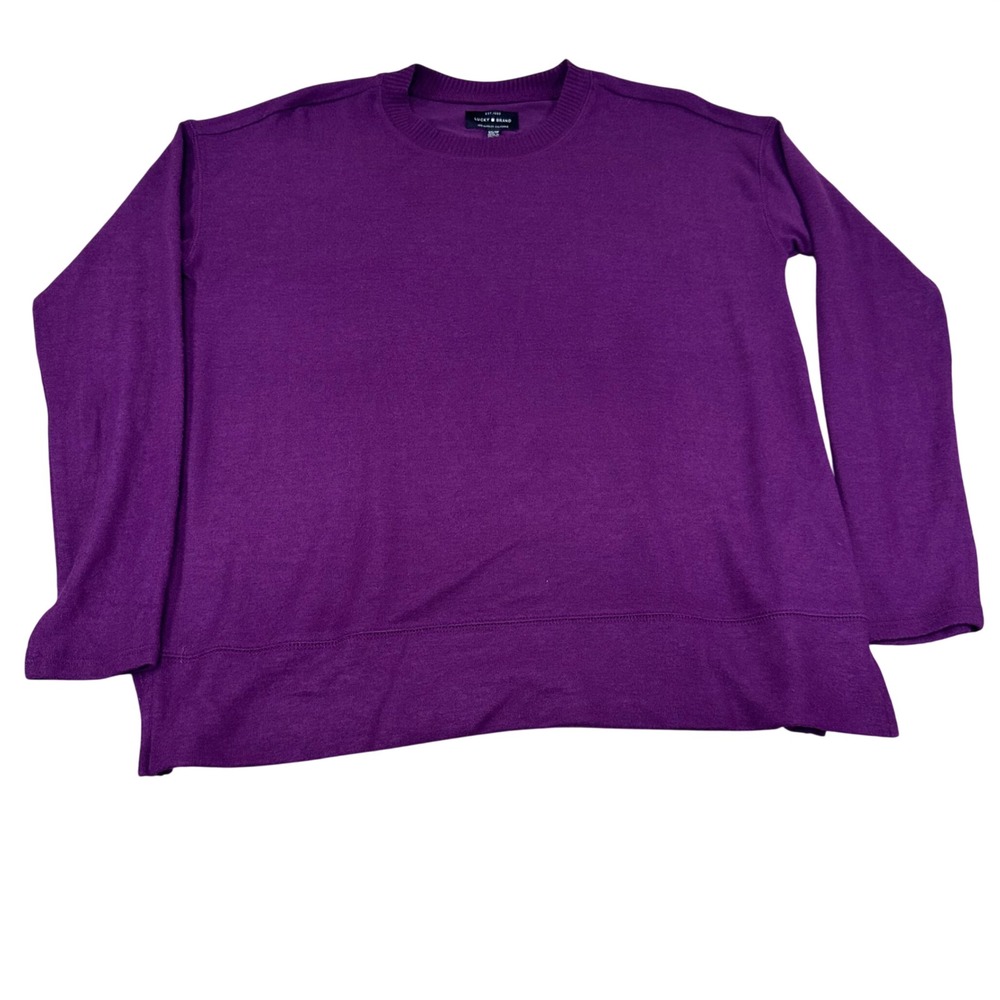 Lucky Brand Womens XS‎ Purple Long Sleeve Crewneck Oversized Pullover Top NEW